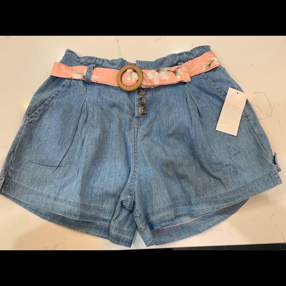 Jessica Simpson Chambray Belted Girls Shorts